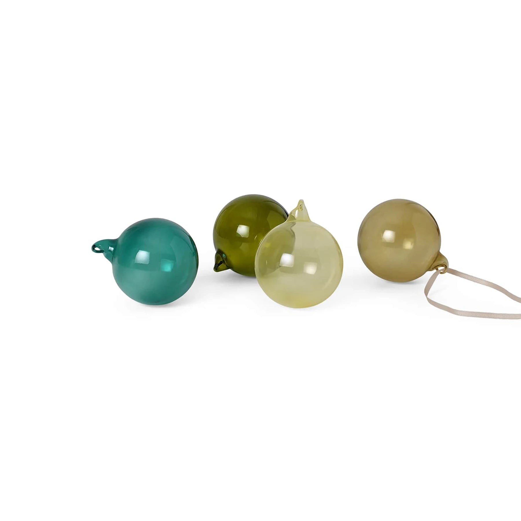 ferm Living Glass Baubles Set of 4 Medium in Mixed Dark Colours | Lifestory