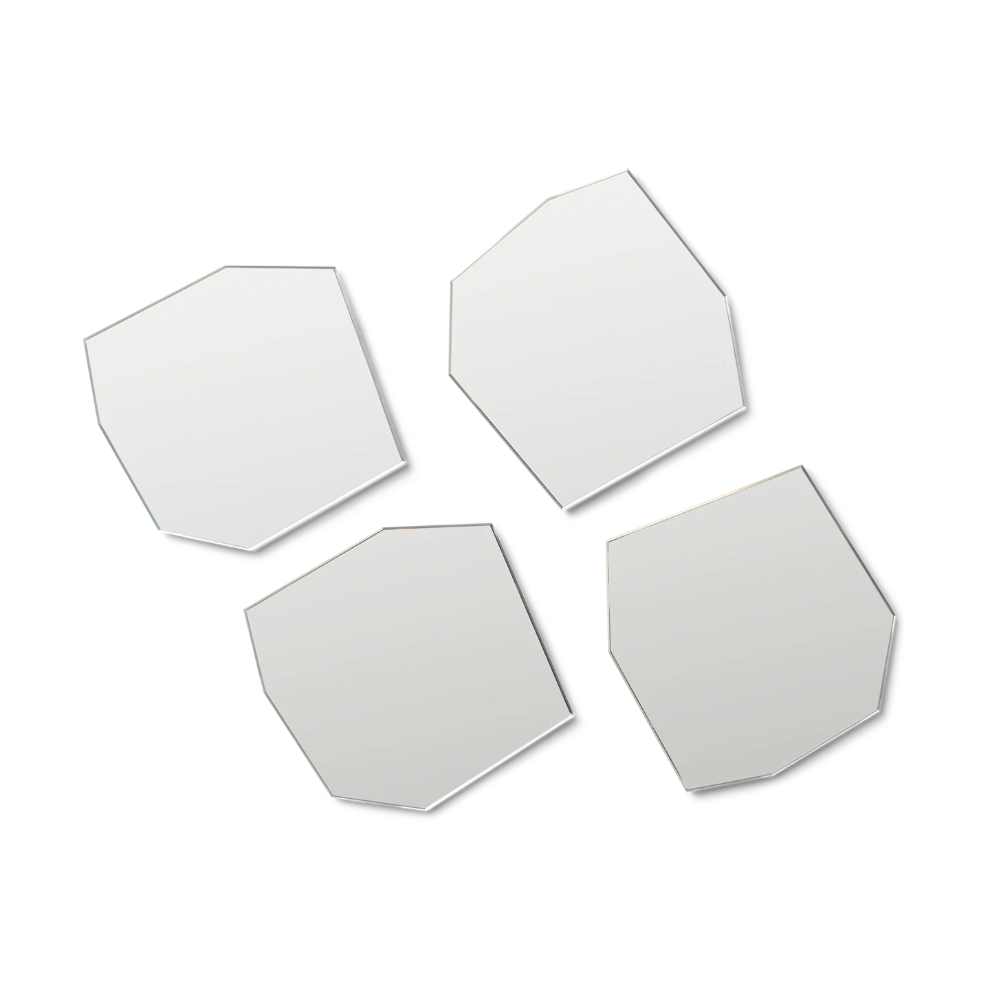 ferm Living Set of 4 Shard Mirror Coasters