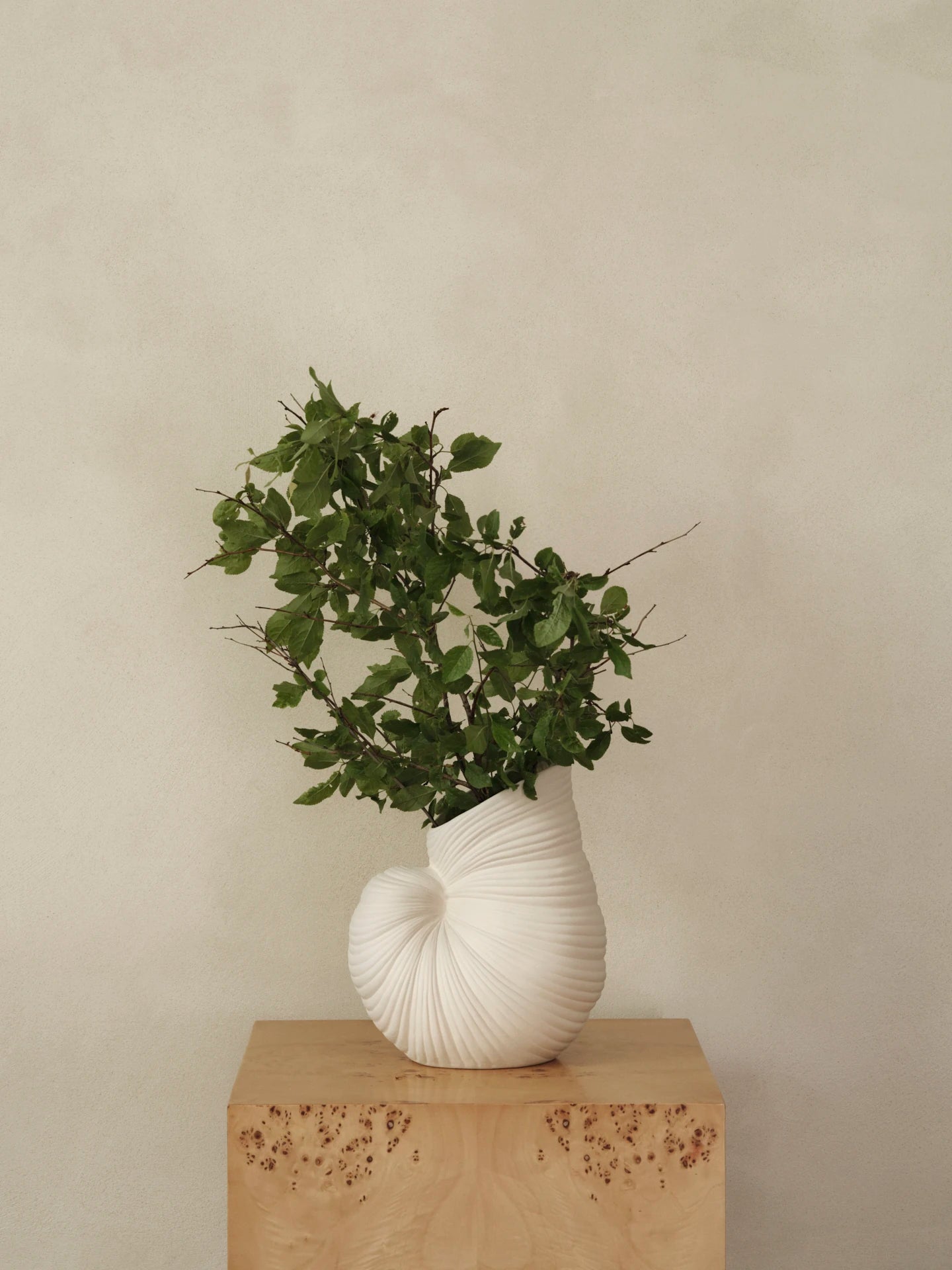 ferm Living Shell Vase in Off White Ceramic