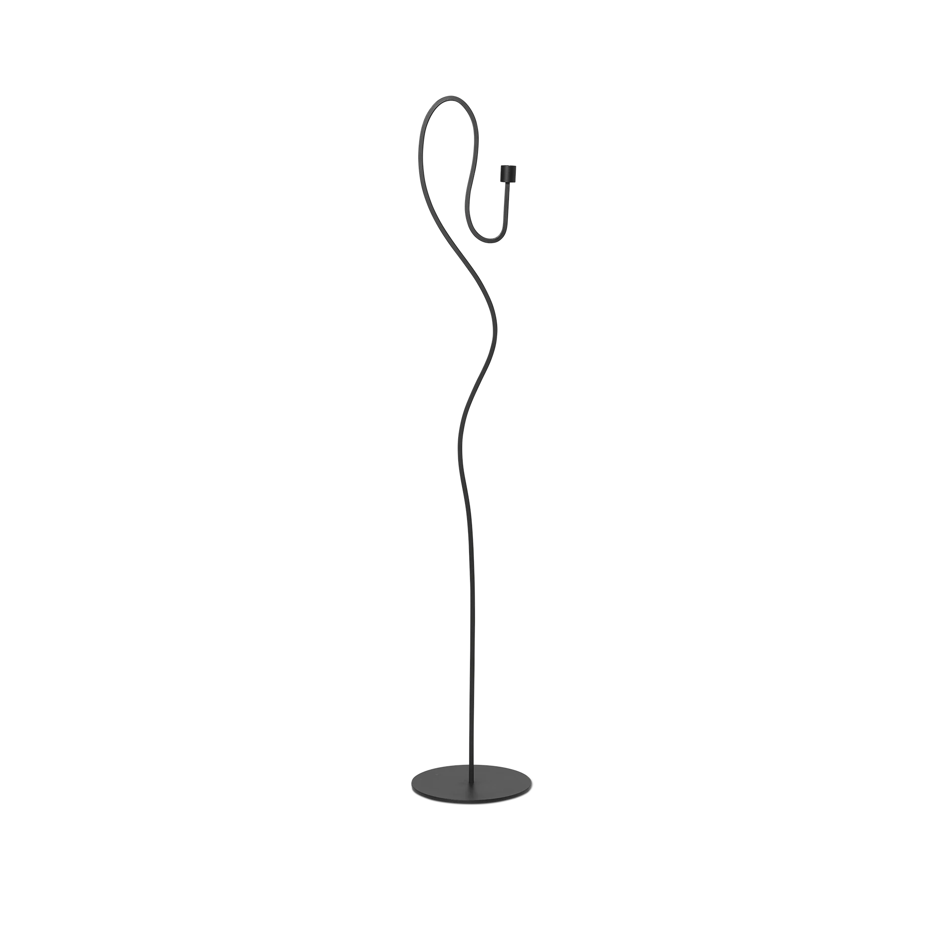 ferm Living Valse Floor Candle Holder in Black Iron