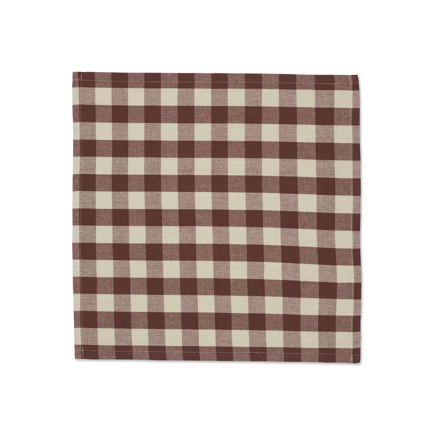 ferm Living Set of 4 Bothy Check Napkins in Cinnamon & Grey Cotton