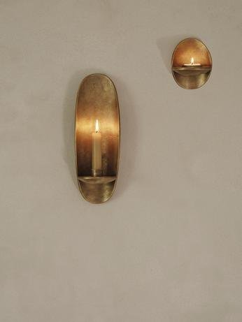 Agapé Wall Candle Holder Sconce | Rustic Brass Finish