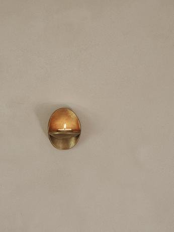 Agapé Wall Tealight Candle Holder Sconce | Rustic Brass Finish