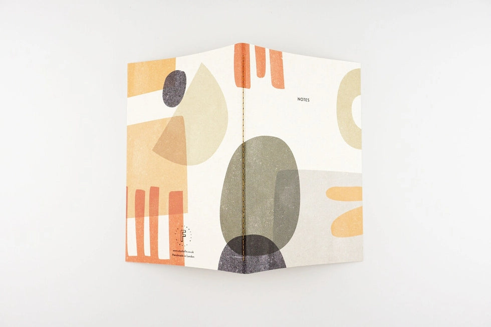 Fin Studio A5 Blank Abstract Patterned Pastel Tones Notebook in Botanic Green | Lifestory