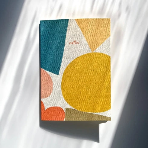 Fin Studio A5 Blank Big Abstract Shaped Soft-Toned Notebook in Simplicity colourway