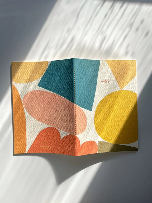 Fin Studio A5 Blank Big Abstract Shaped Soft-Toned Notebook in Simplicity colourway