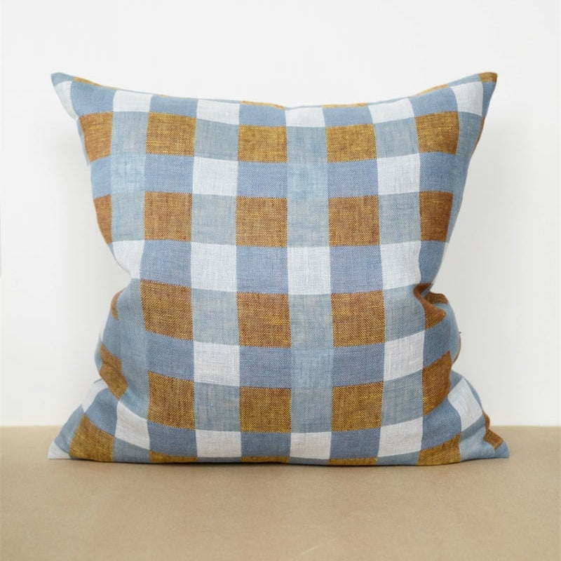 Fine Little Day Oat 'Rutan' Woven Linen Square Cushion Cover - Optional Inner