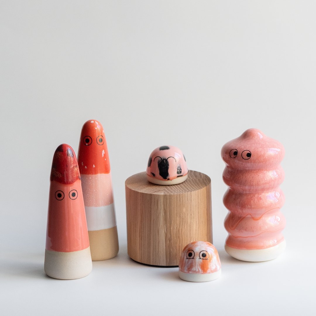 Ghost | Strawberry Cap | Ceramic Figurine | by Studio Arhoj