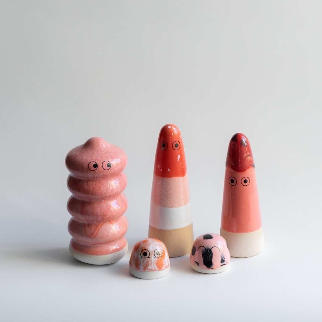 Ghost | Strawberry Cap | Ceramic Figurine | by Studio Arhoj