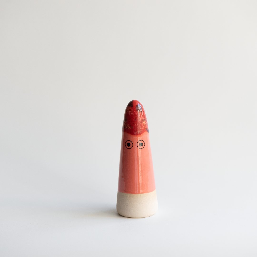 Ghost | Strawberry Cap | Ceramic Figurine | by Studio Arhoj