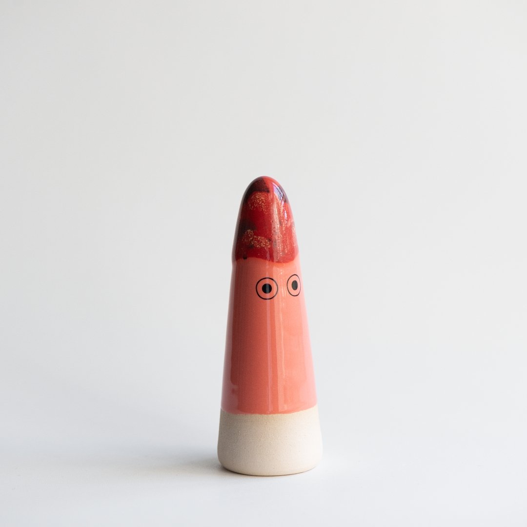 Ghost | Strawberry Cap | Ceramic Figurine | by Studio Arhoj