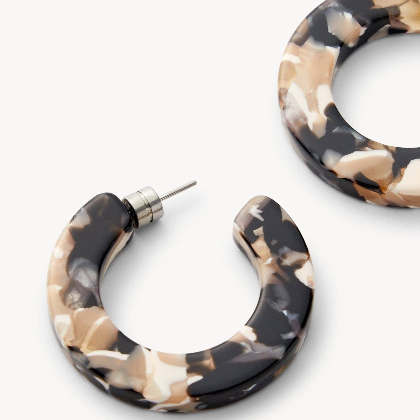 MACHETE Kate Hoops in Abalone Acetate flat on a white background up close