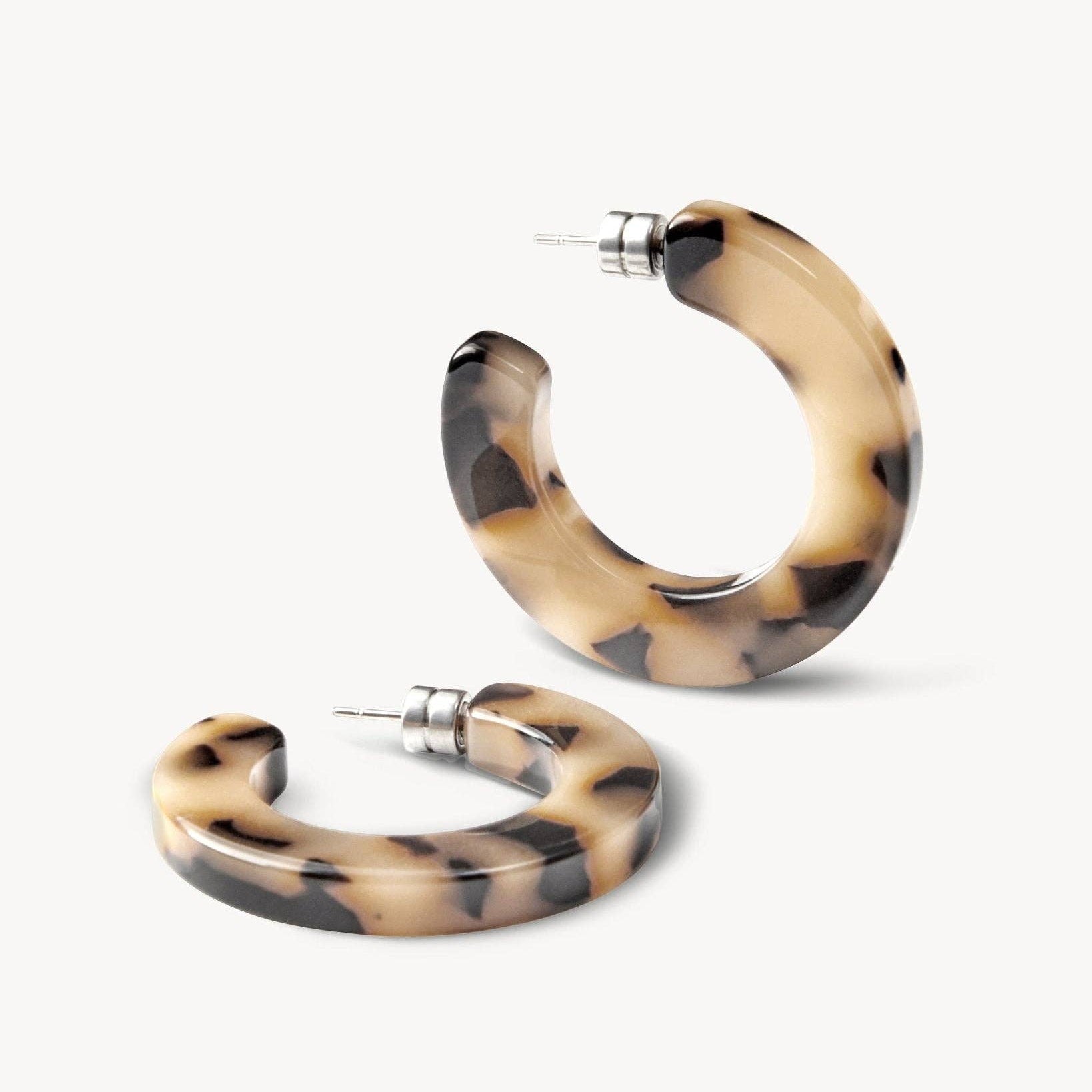 MACHETE Kate Hoops in Blonde Tortoise Acetate flat on a white background side angle