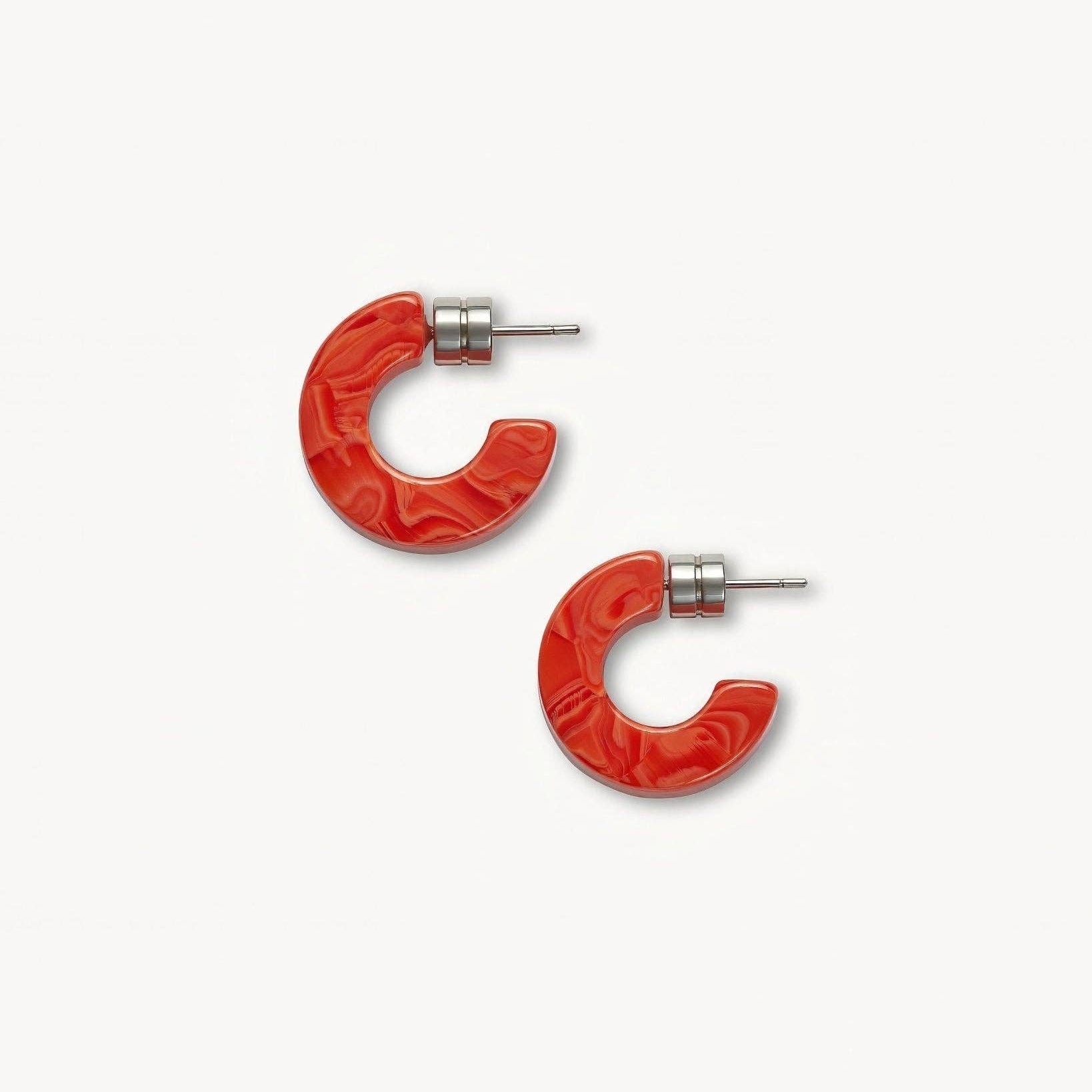 MACHETE Muse Hoops in Poppy Red Acetate