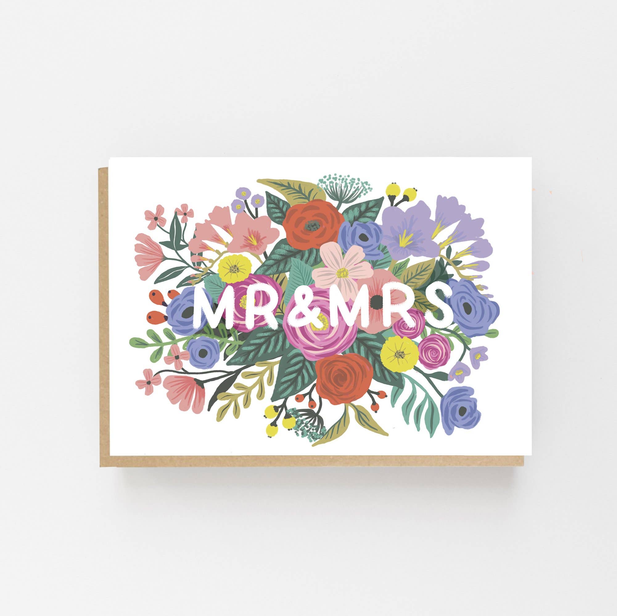 Mr & Mrs Floral Wedding Card by Lomond Paper Co