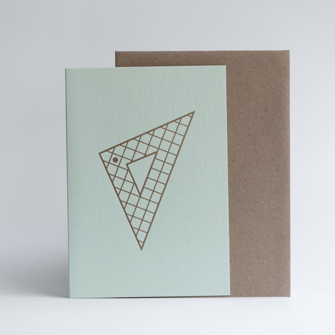 Set Square Ruler Card Mint/Brass by ola