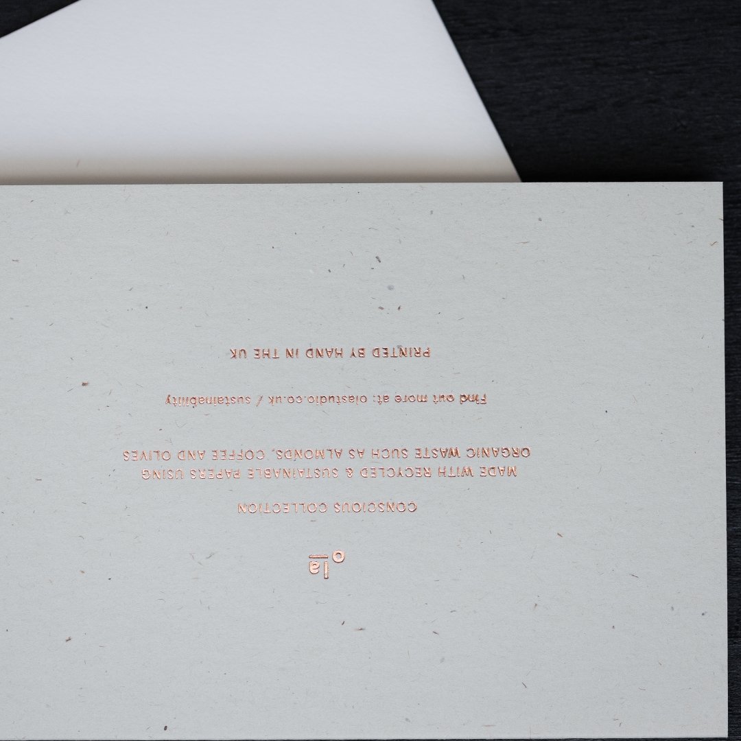 Invited Card | White on Beige | Conscious Collection by Ola