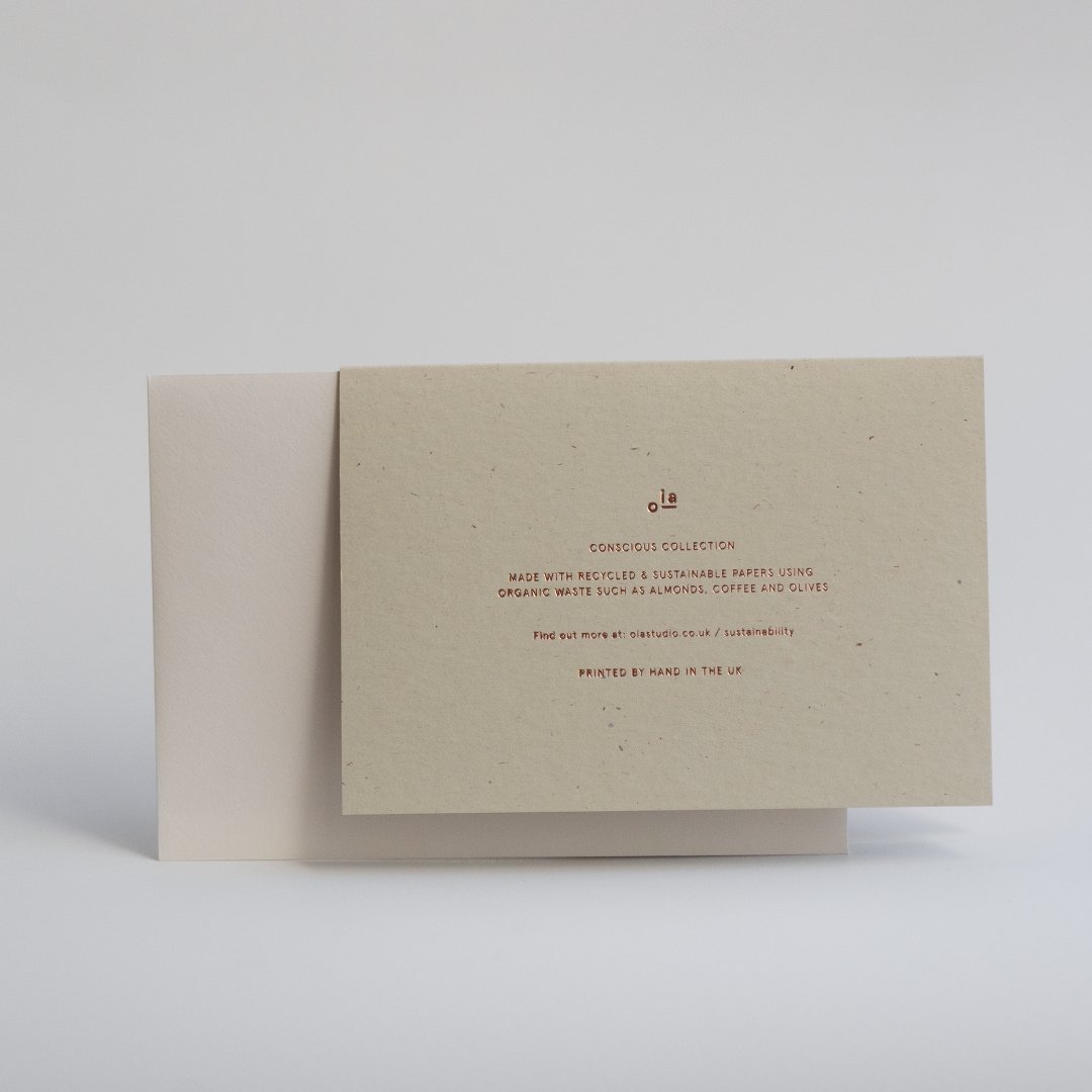 Invited Card | White on Beige | Conscious Collection by Ola