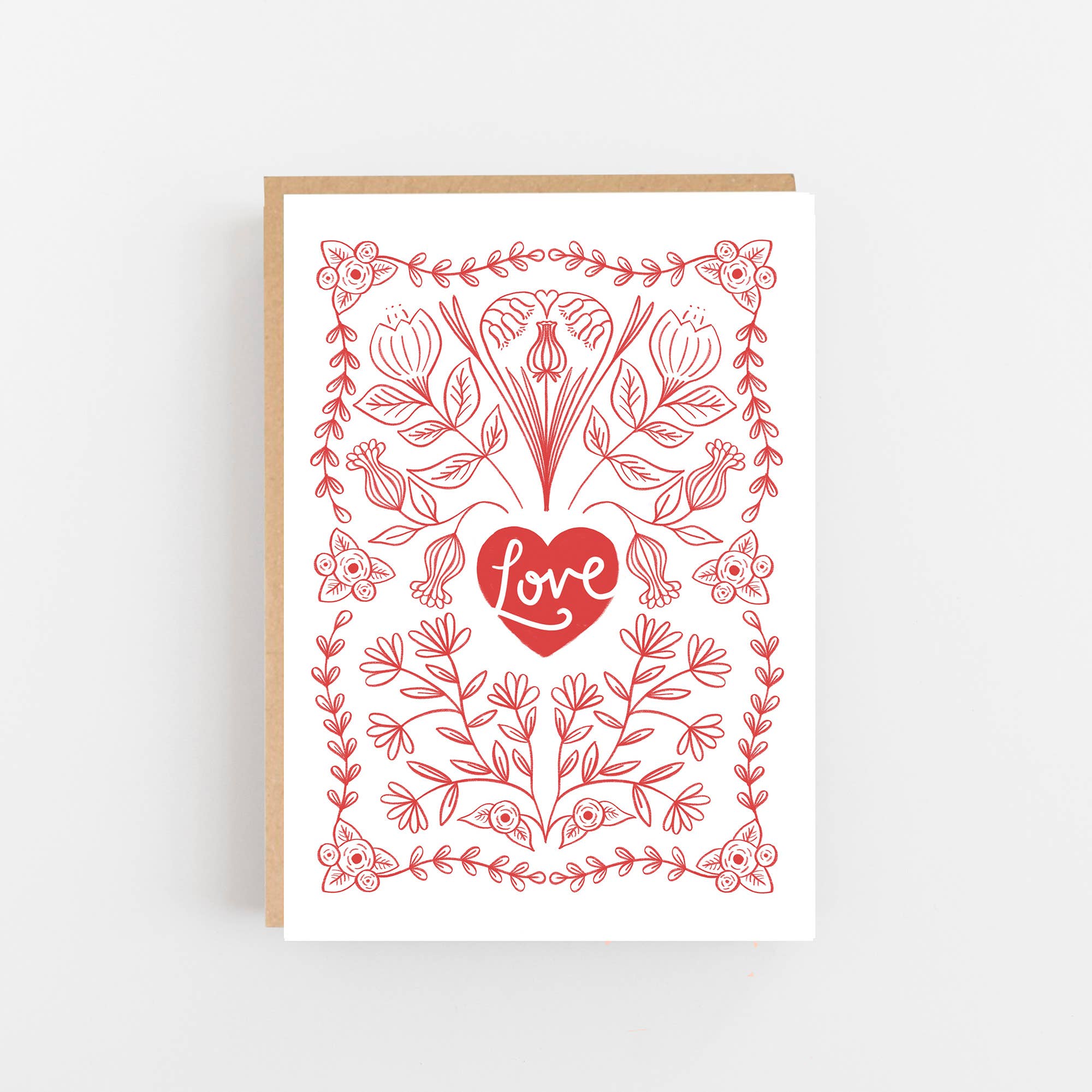 Pretty Red 'Love' Card by Lomond Paper Co