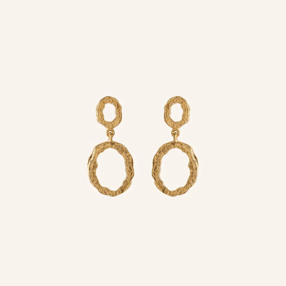 Shadow Storm Earrings in Gold Plated Silver by Pernille Corydon | Lifestory