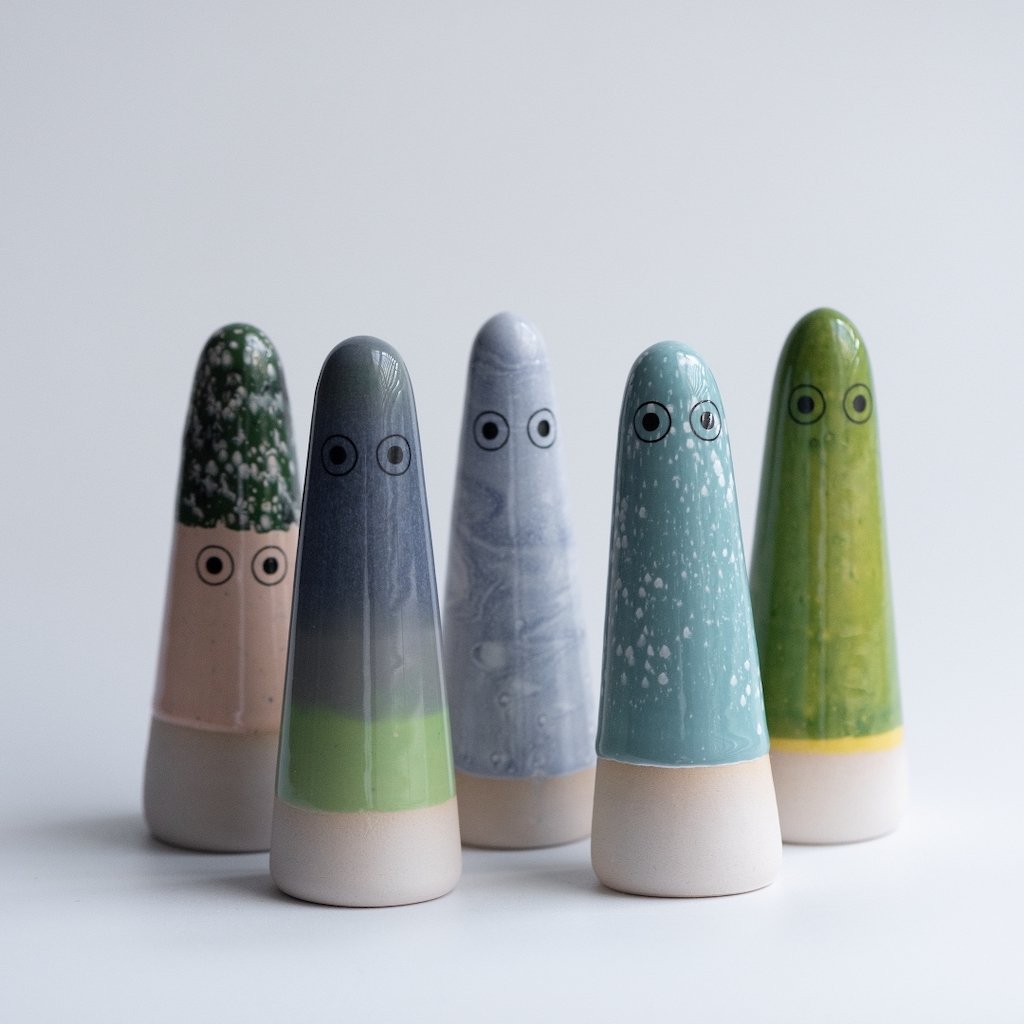 Studio Arhoj Ghosts in Various Blues and Green Glazes