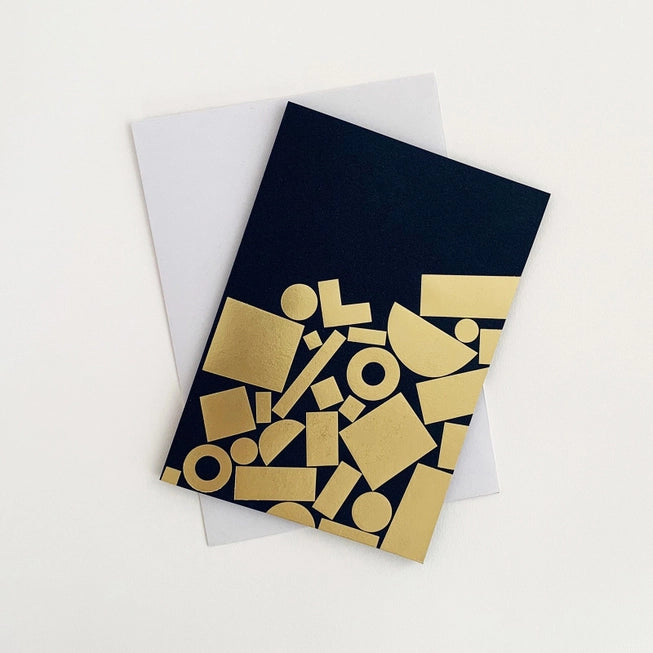 Tom Pigeon : Stack Brass Foiled Card in Navy