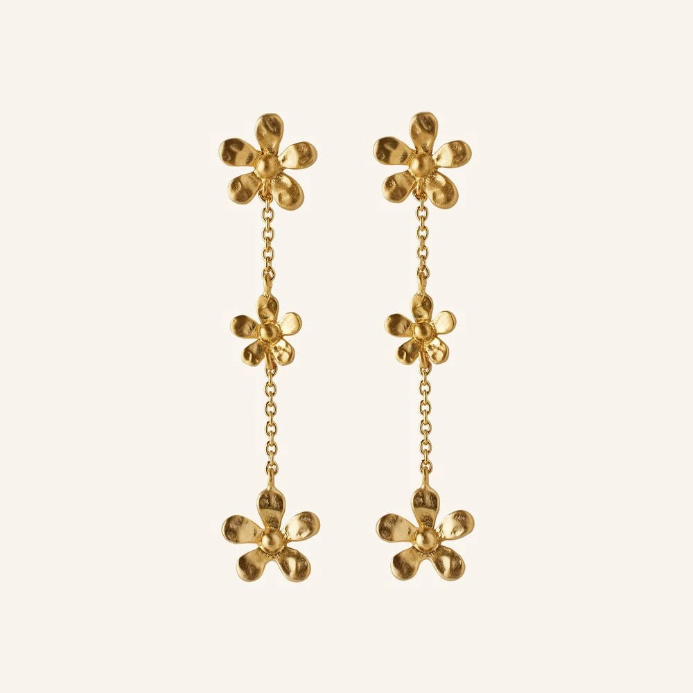 Wild Poppy Earrings in Gold-Plated Silver by Pernille Corydon | Lifestory