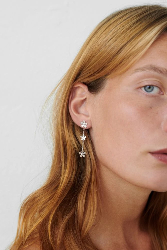 Wild Poppy Earrings in Silver and Gold-Plated Silver by Pernille Corydon | Lifestory