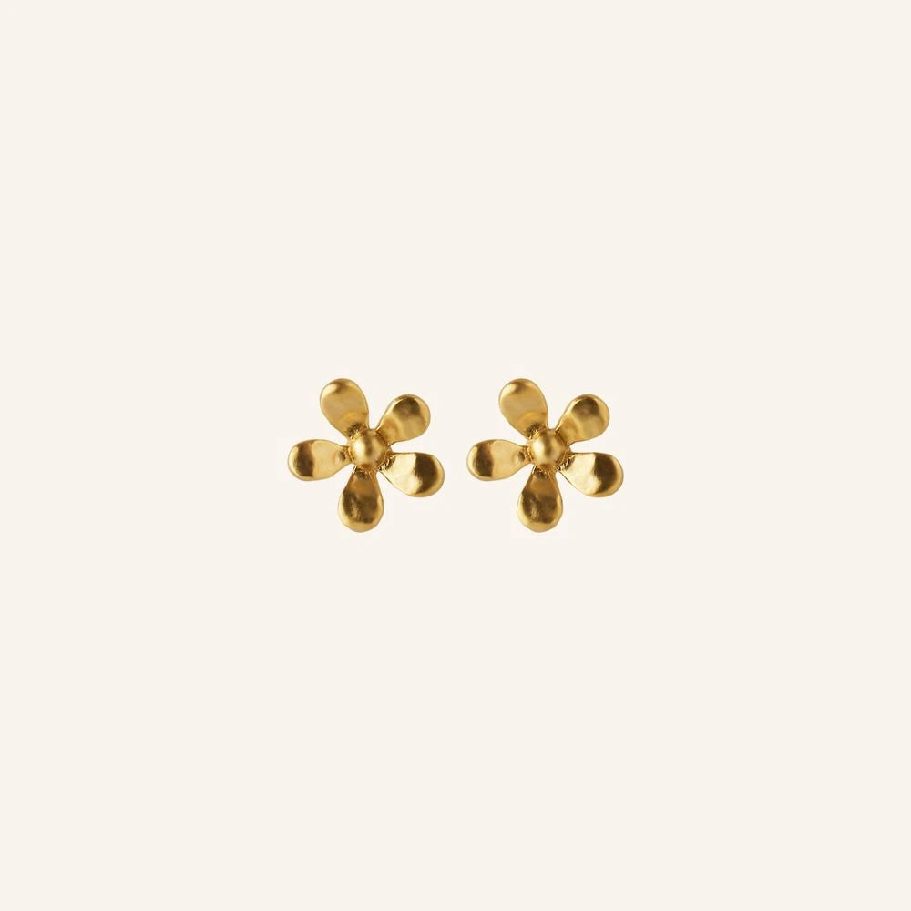 Wild Poppy Stud Earrings in Gold-Plated Silver by Pernille Corydon | Lifestory