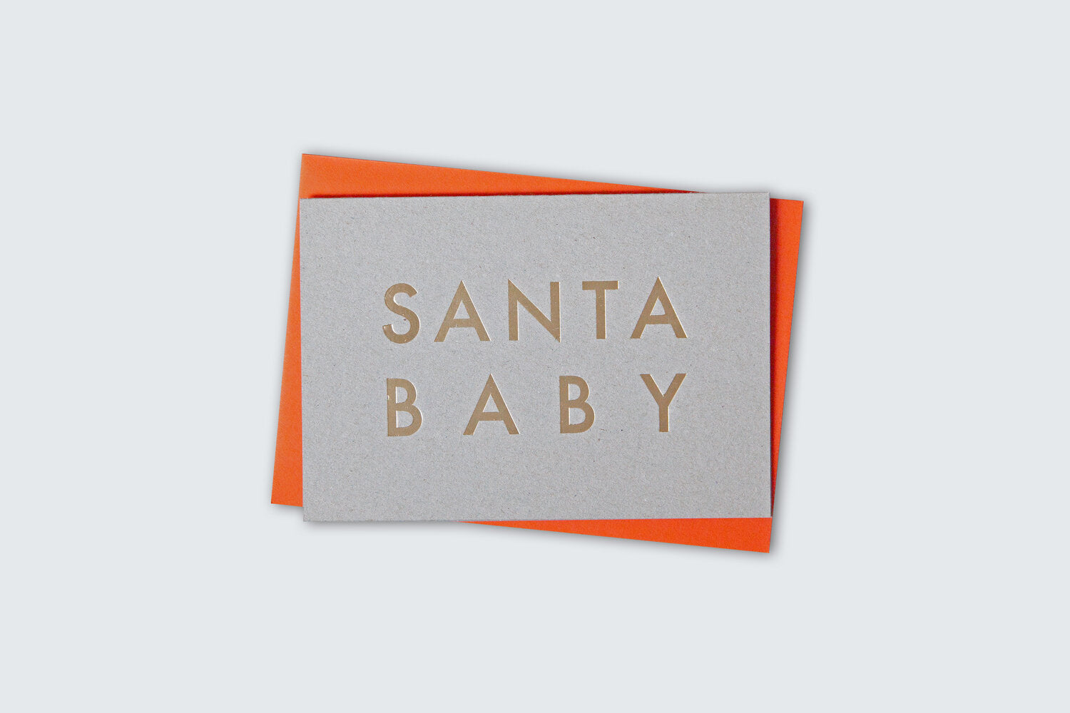 Santa Baby Card | Brass on Recycled Grey | Foil Blocked | by Ola - Lifestory - ola