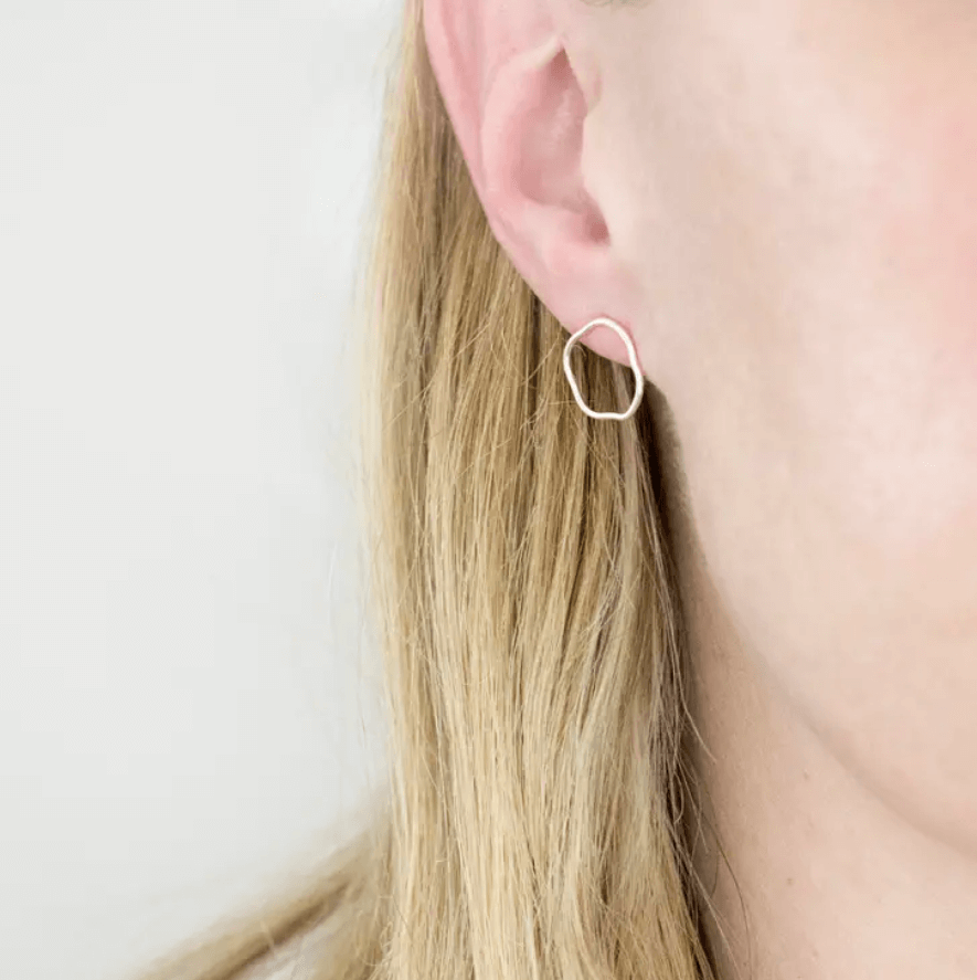 Contemporary Bold GoldToned Spikes Mini OpenHoop Earrings