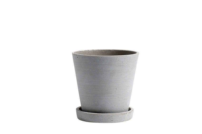 Flowerpot With Saucer | Medium | Grey | by HAY - Lifestory - HAY