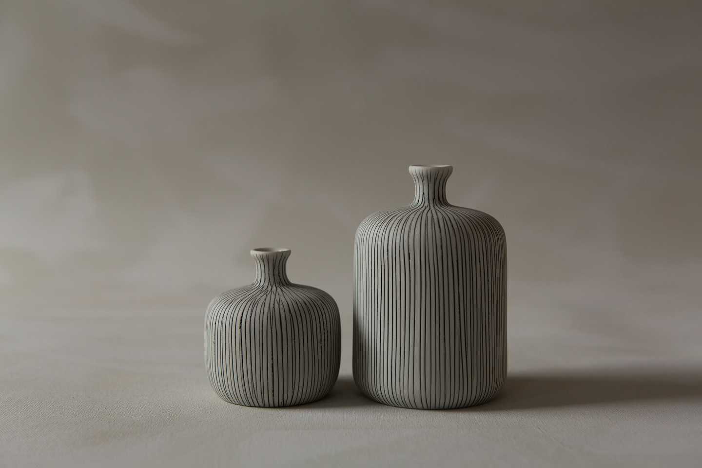 Bottle Vase in Grey Stripe - Medium - with gift box by Lindform - Lifestory - Lindform