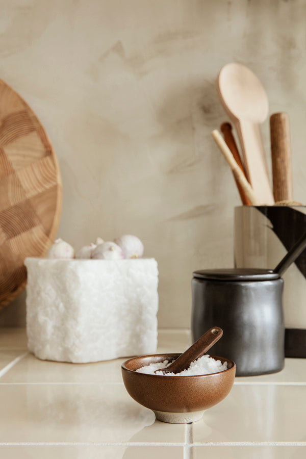 Petite Salt Jar Set | Chocolate | Glazed Porcelain | by ferm Living - Lifestory - ferm LIVING